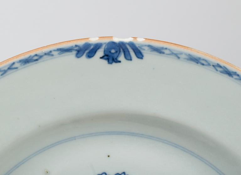 TALLRIKAR, 5 st (3+1+1), porslin, Kina, 1700-tal.