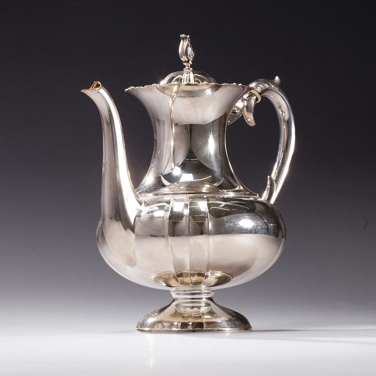 KAFFESERVIS, 3 delar, silver, Kultakeskus, Tavastehus 1969. Totalvikt ca 739 g.