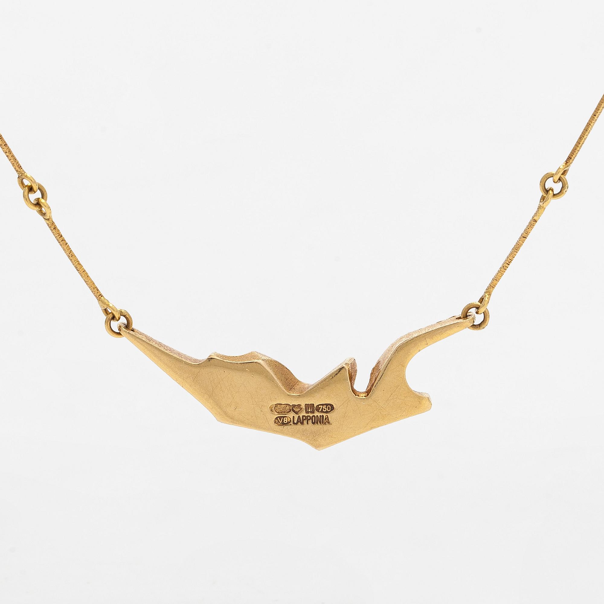 Björn Weckström, halssmycke, "Jonathan", 18K guld, platina, Lapponia 1998.