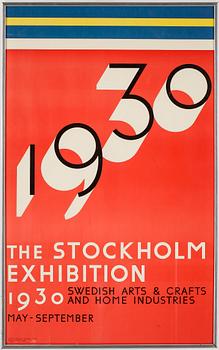 Sigurd Lewerentz · SIGURD LEWERENTZ, utställningsaffisch, Stockholmsutställningen 1930, nytryck.