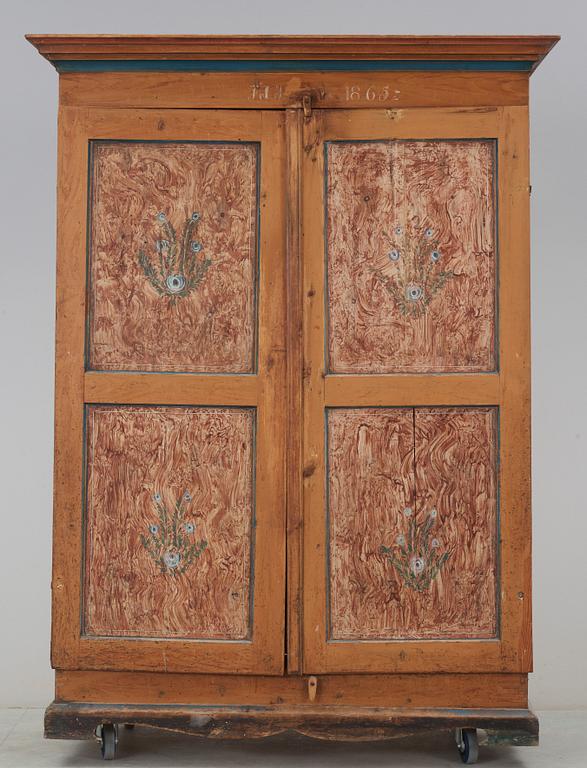 SKÅP, allmoge, daterad 1865.