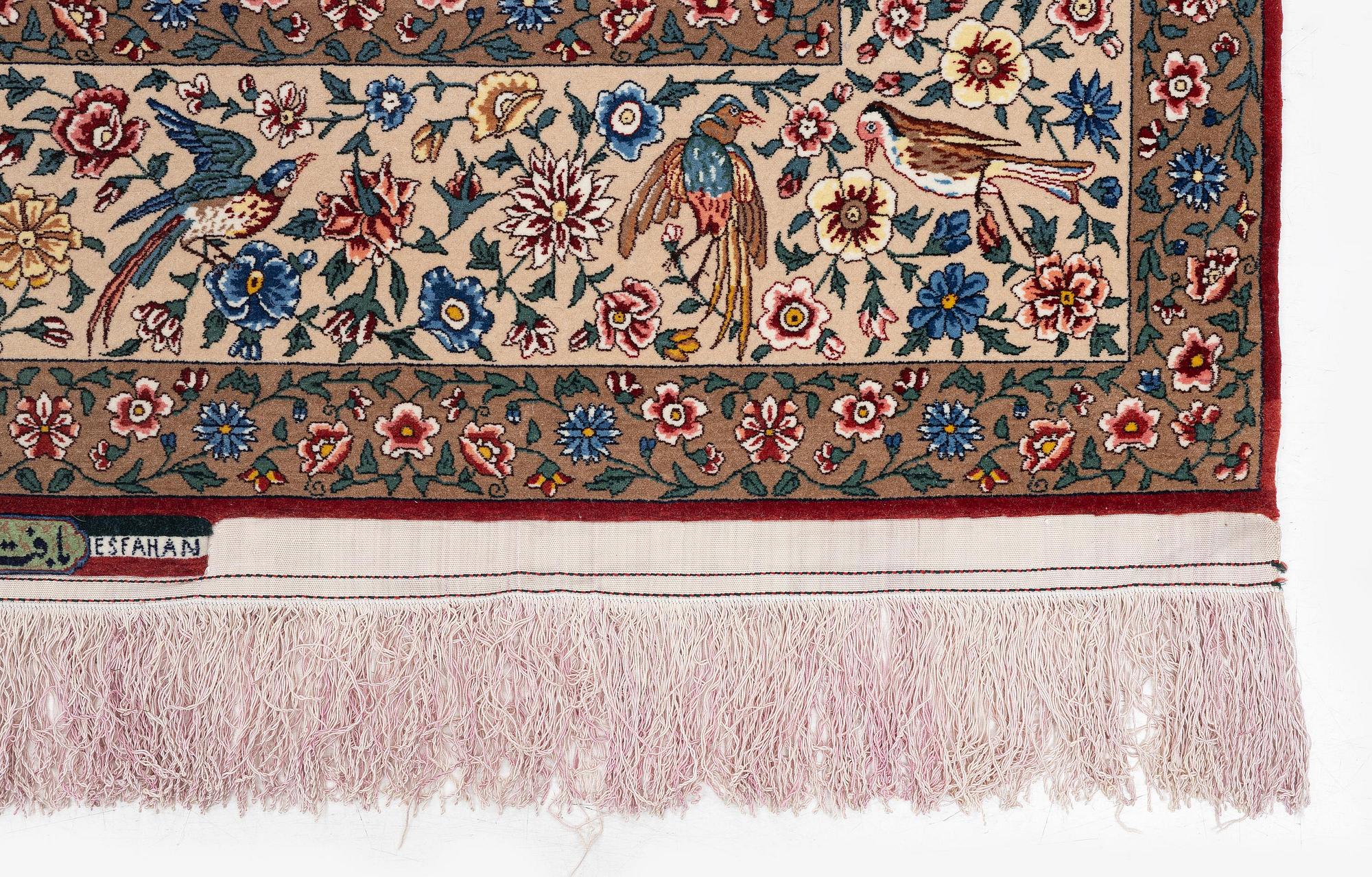 A, 'Golo Bolbol' rug, Isfahan, signed (Mahmoud and Mohammad Reza) Seirafian, c. 230 x 147 cm.