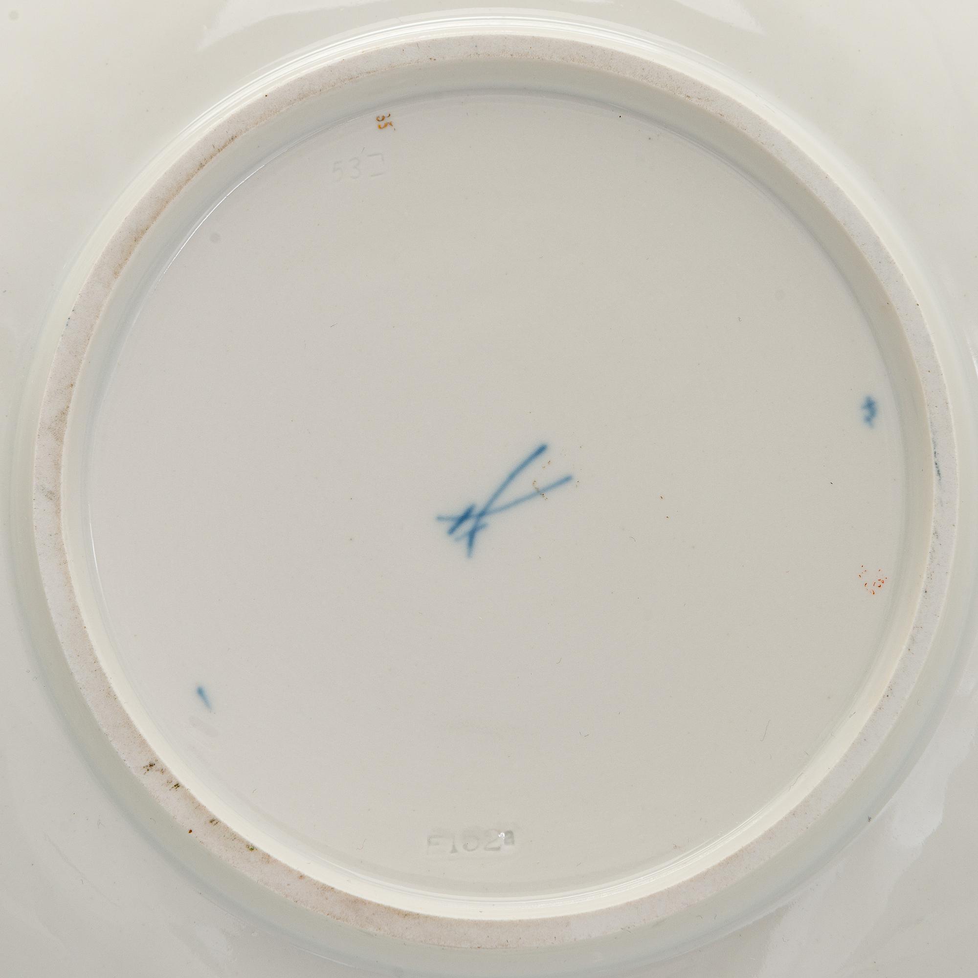 Two late 20th century porcelain Meissen dishes.