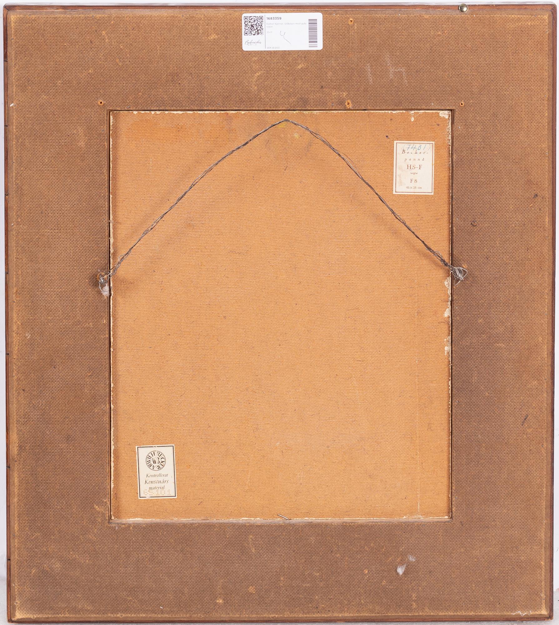 Esther Kjerner, Still Life with Yellow Roses.