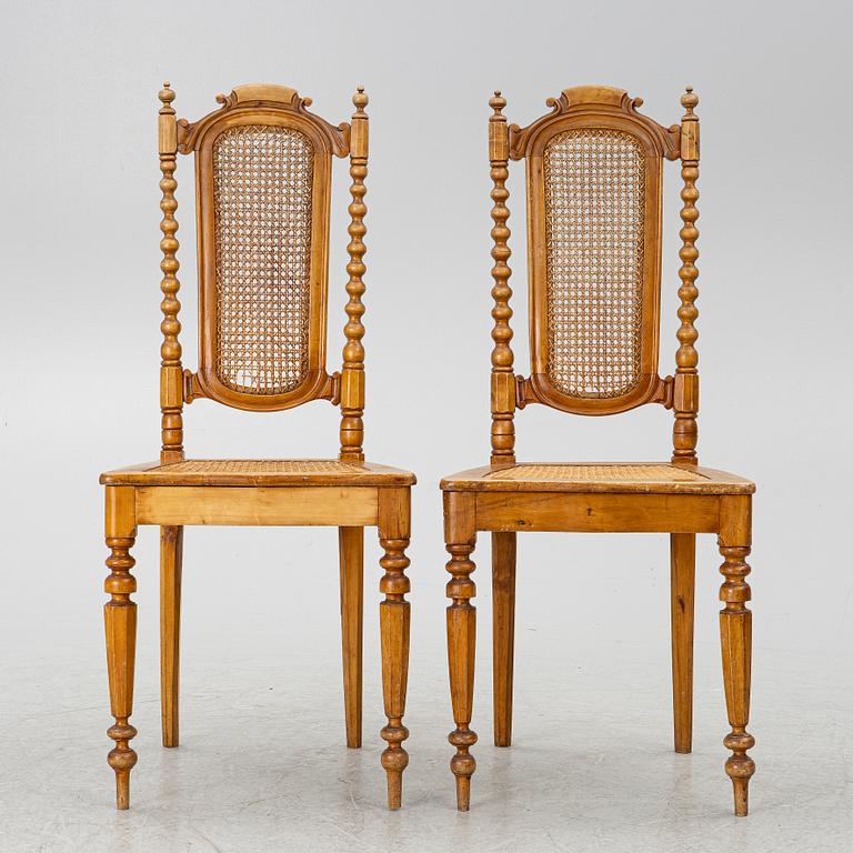 A pair of  neo-Renaissance style chairs, circa 1900.