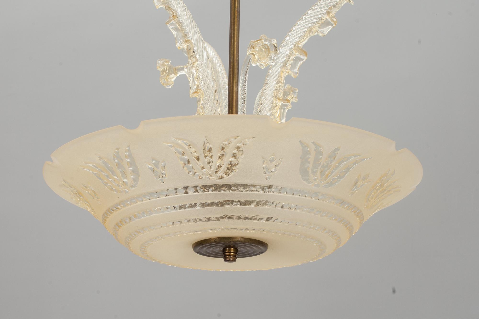 TAKLAMPA, troligen Orrefors, 1900-talets mitt.