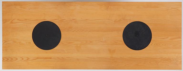 Jonas Bohlin, a birch and iron 'Triptyk' table, Källemo, Sweden, post 1989.
