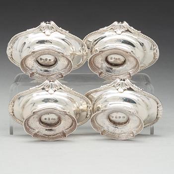 Edward Wakelin, saltkar, 4 stycken, silver, London 1766.