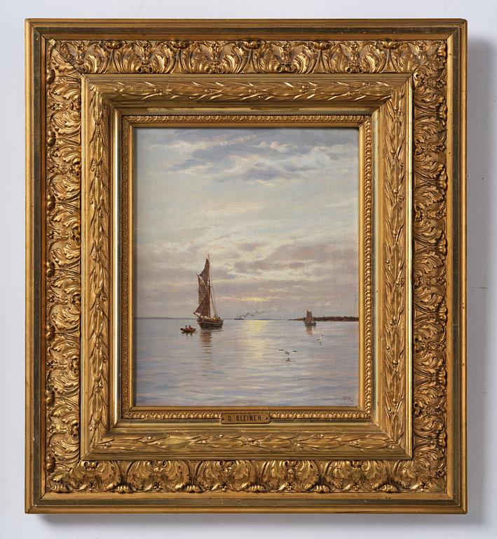 Oscar Kleineh, Skiff on a calm sea.