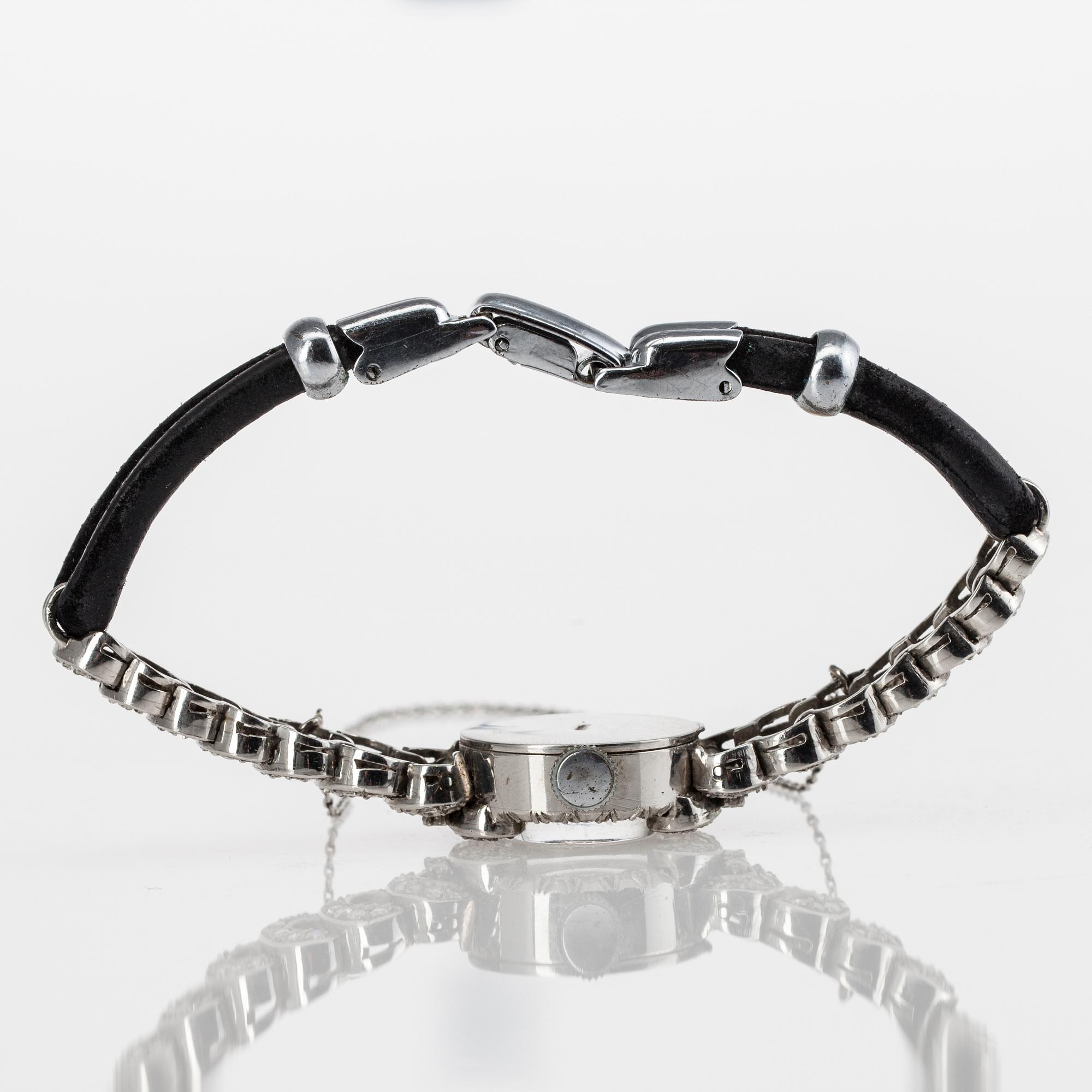 ARMBANDSUR, dam, Villereuse, platina med 8/8-slipade diamanter tot. ca 2 ct. Art Déco, 1930-tal.