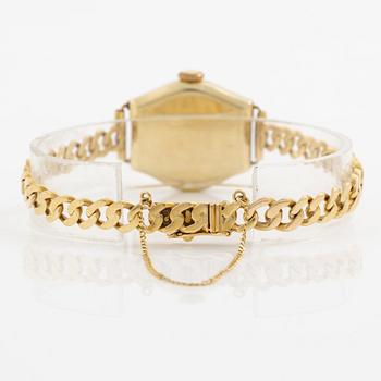 Wristwatch, Birka, 21 mm, 14K gold, chain in 18K gold.
