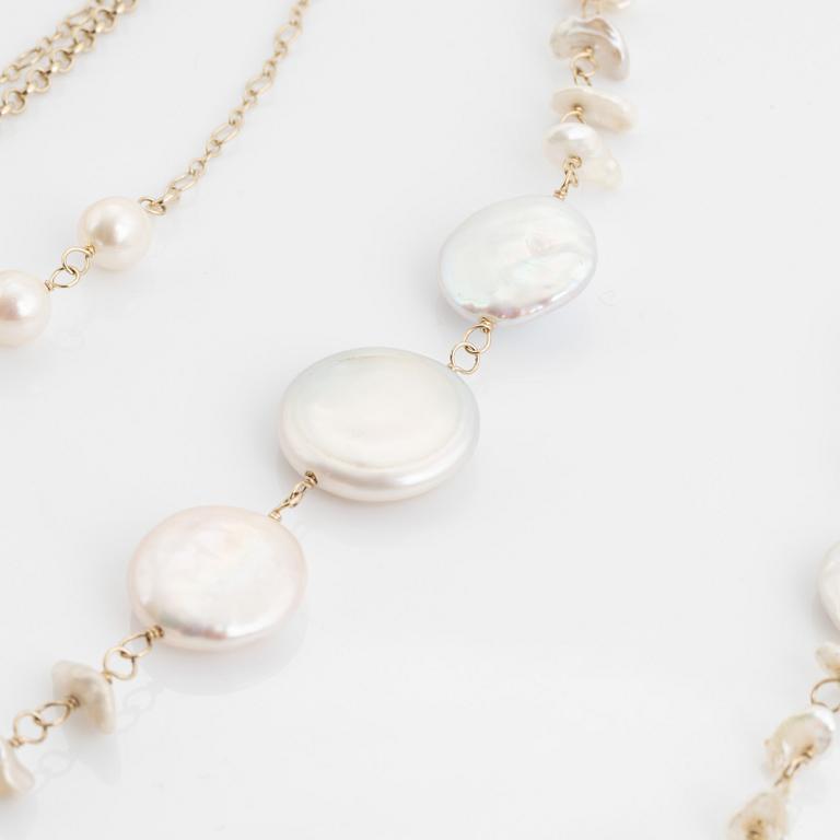 Chanel, a imitation pearl, stone and rhinestone necklace.