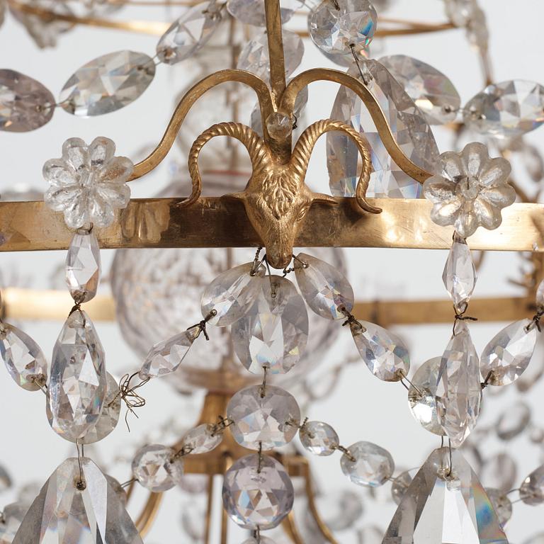 A Gustavian late 18th century eight-light chandelier.