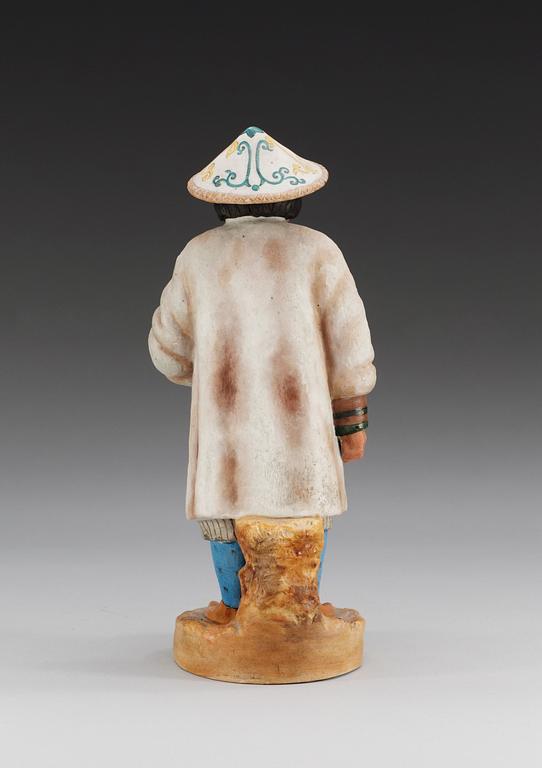 A Russian Gardner bisquit figure of a 'Gylyak', Dmitrovsk Porcelain Factory, 1924.