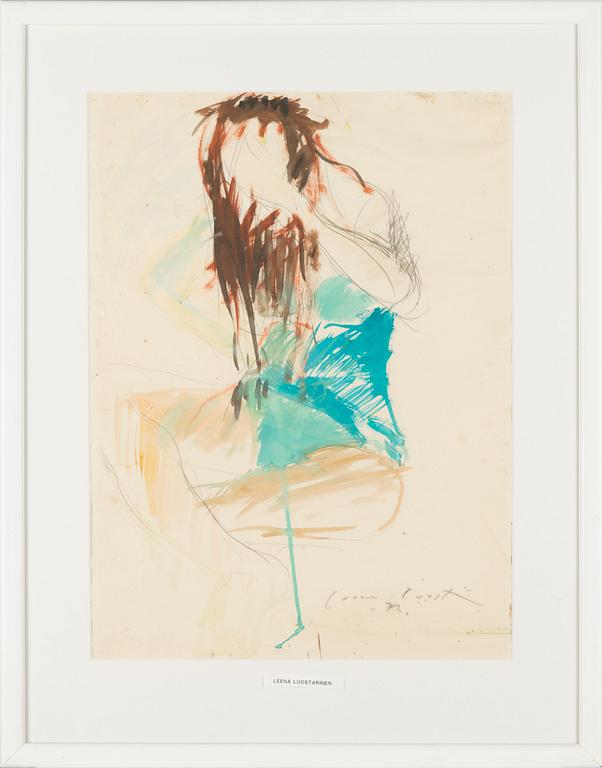 Leena Luostarinen, akvarell, signerad.