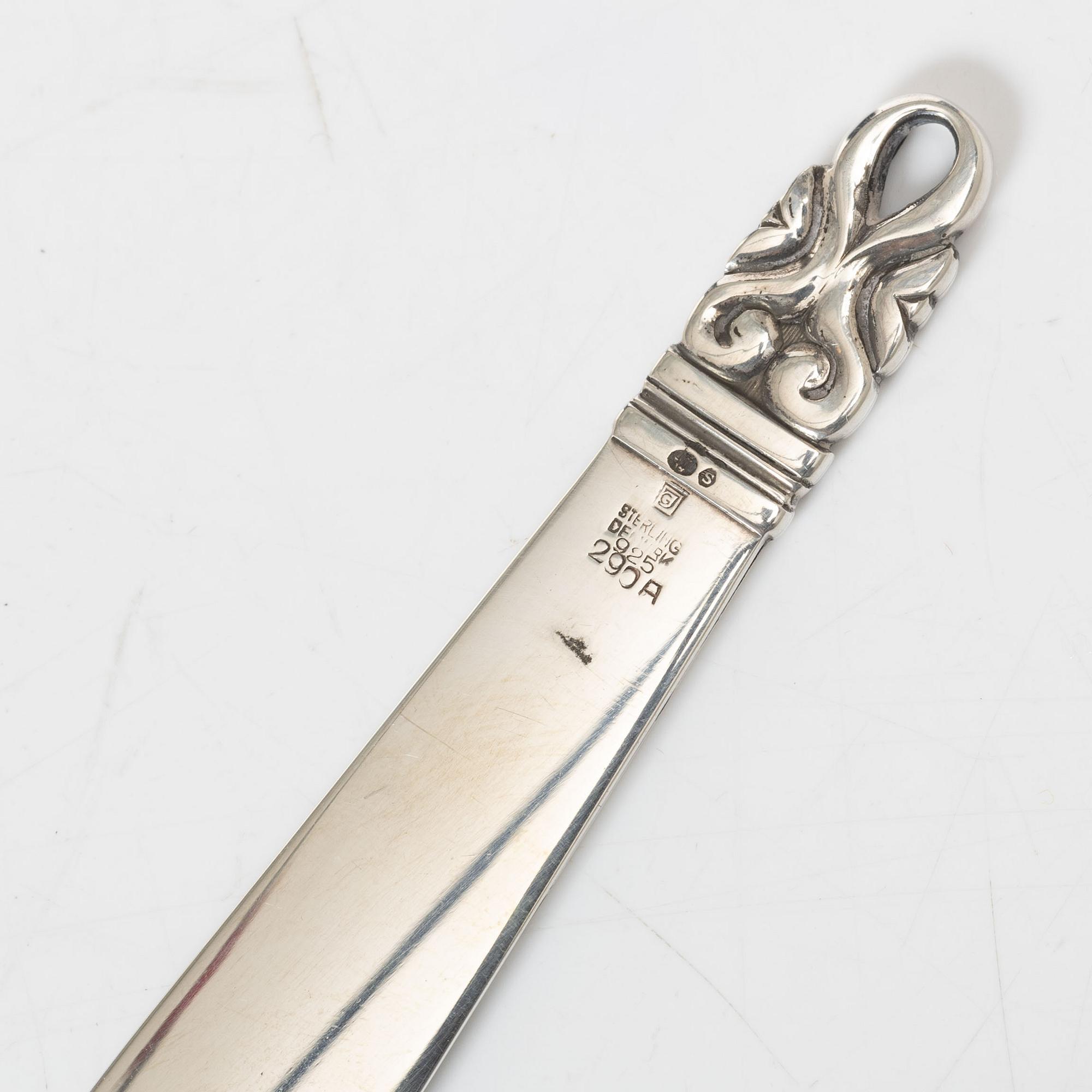 Georg Jensen, brevkniv/bokmärke, sterlingsilver, Danmark 1933-44.
