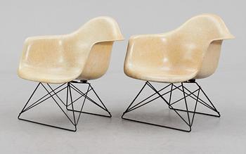 KARMSTOLAR, ett par, LAR / Cat Cradle, Charles och Ray Eames, Herman Miller, USA, 1950-tal.