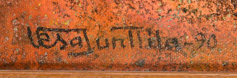 Vesa Junttila, öljy kankaalle, signeerattu ja päivätty -90.