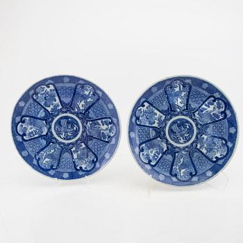 Six glazed ceramic plates from Japan around 1900's.