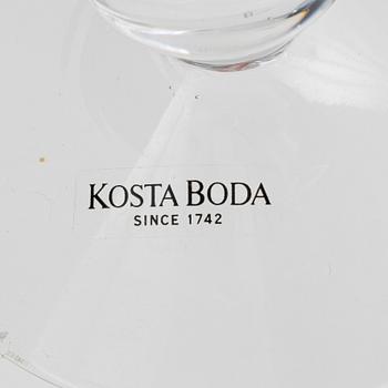 Bertil Vallien, six 'Millenium' champagne glasses, Kosta Boda.