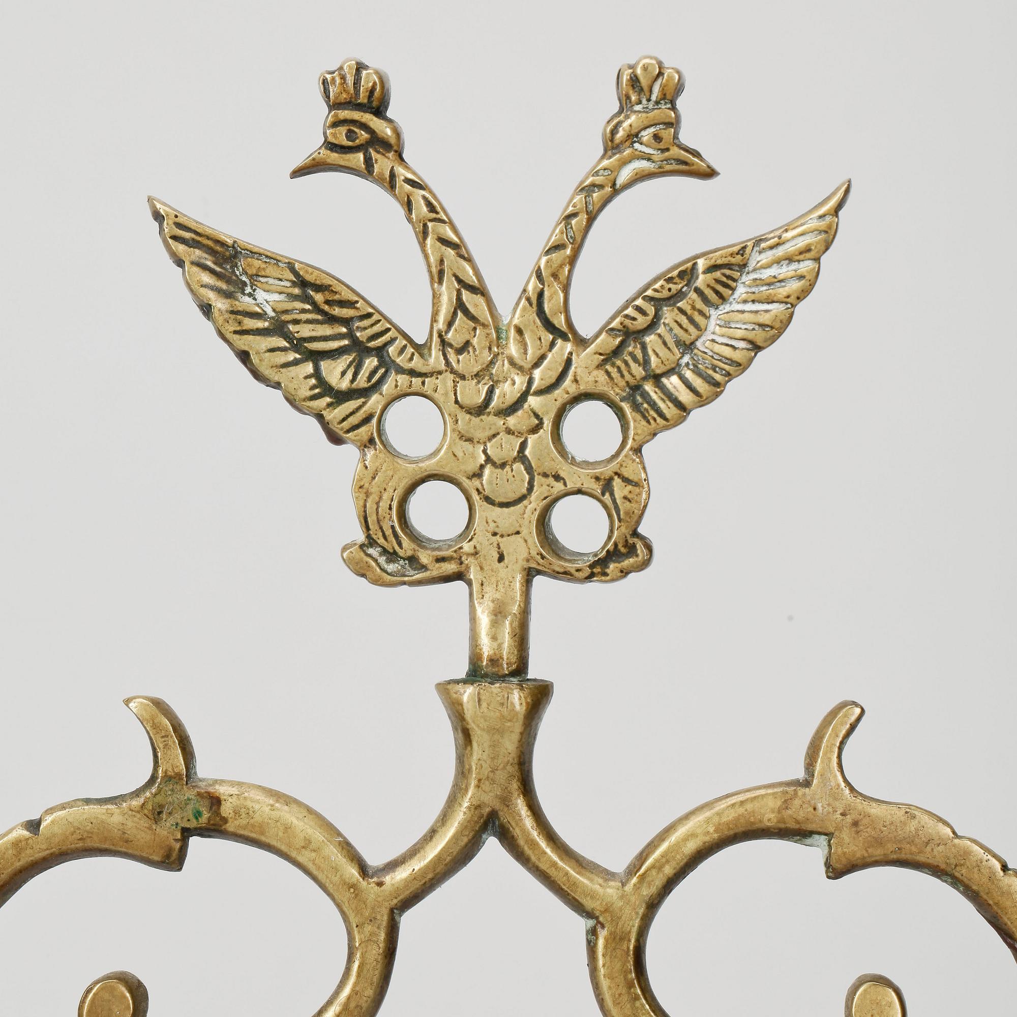 KANDELABER, mässing, 1700-tal.