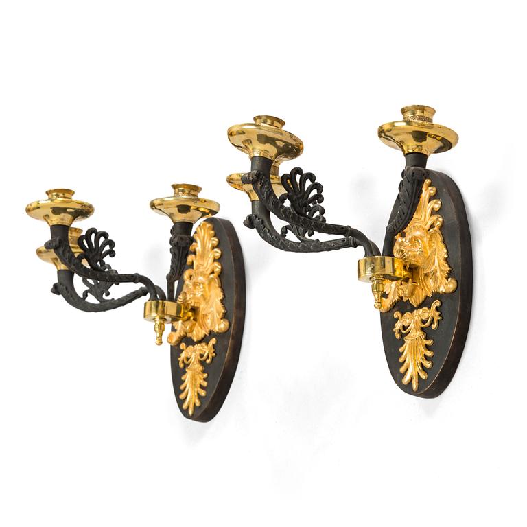 A pair of early 19th Century wall sconces.