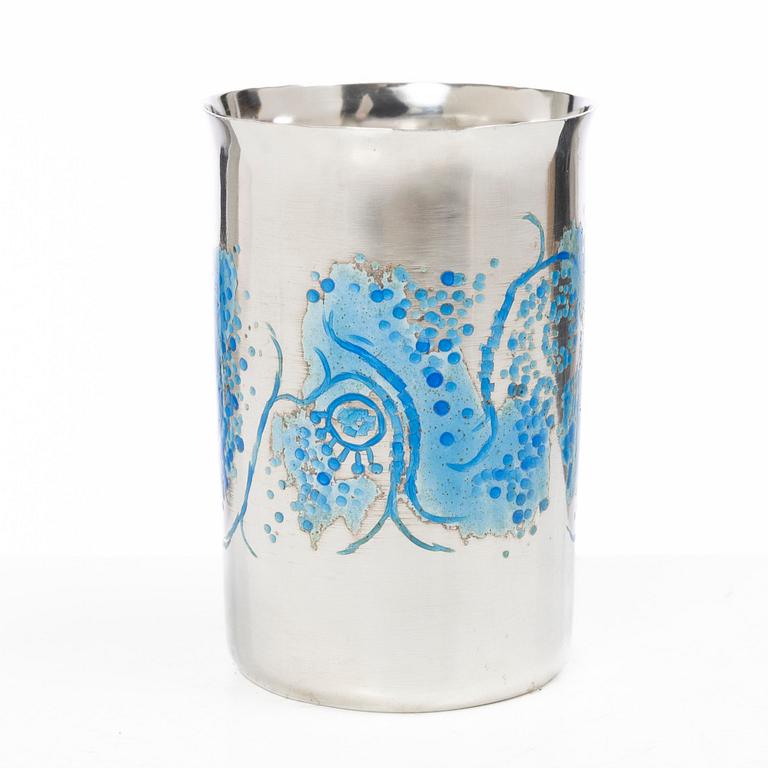 Lars Arby, Cup, sterling silver and enamel, Gothenburg, 1964.