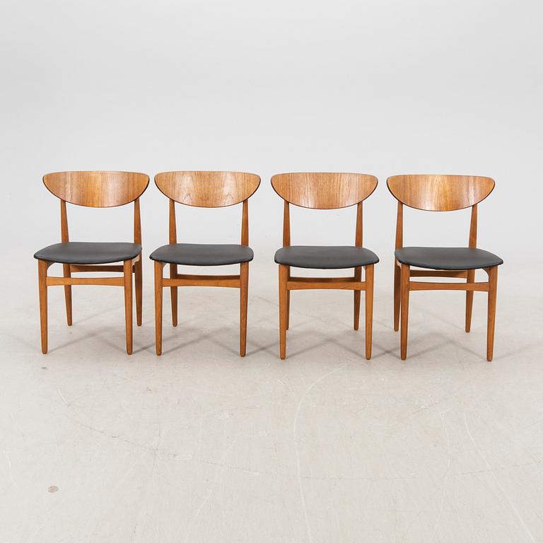 A set of four Danish teak 1960s chairs.