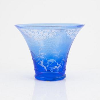 Edward Hald, an 'Åskväder' glass bowl, Orrefors.