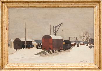 Sven Ljungberg, Railway Yard in Winter Attire.