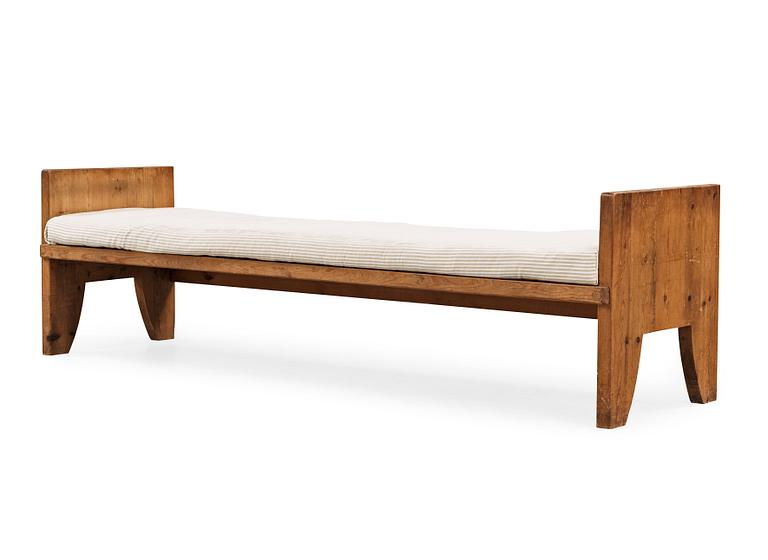 A stained pine daybed possibly by Axel Einar Hjorth, Nordiska Kompaniet, Sweden ca 1930.