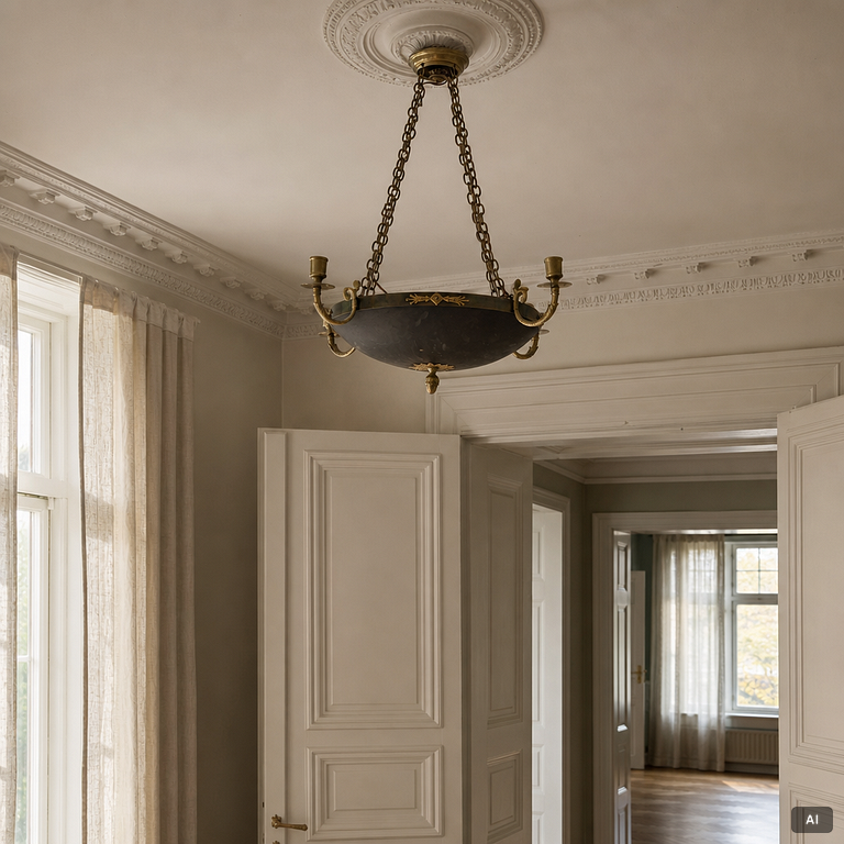 Ceiling lamp, Empire style, circa 1900.