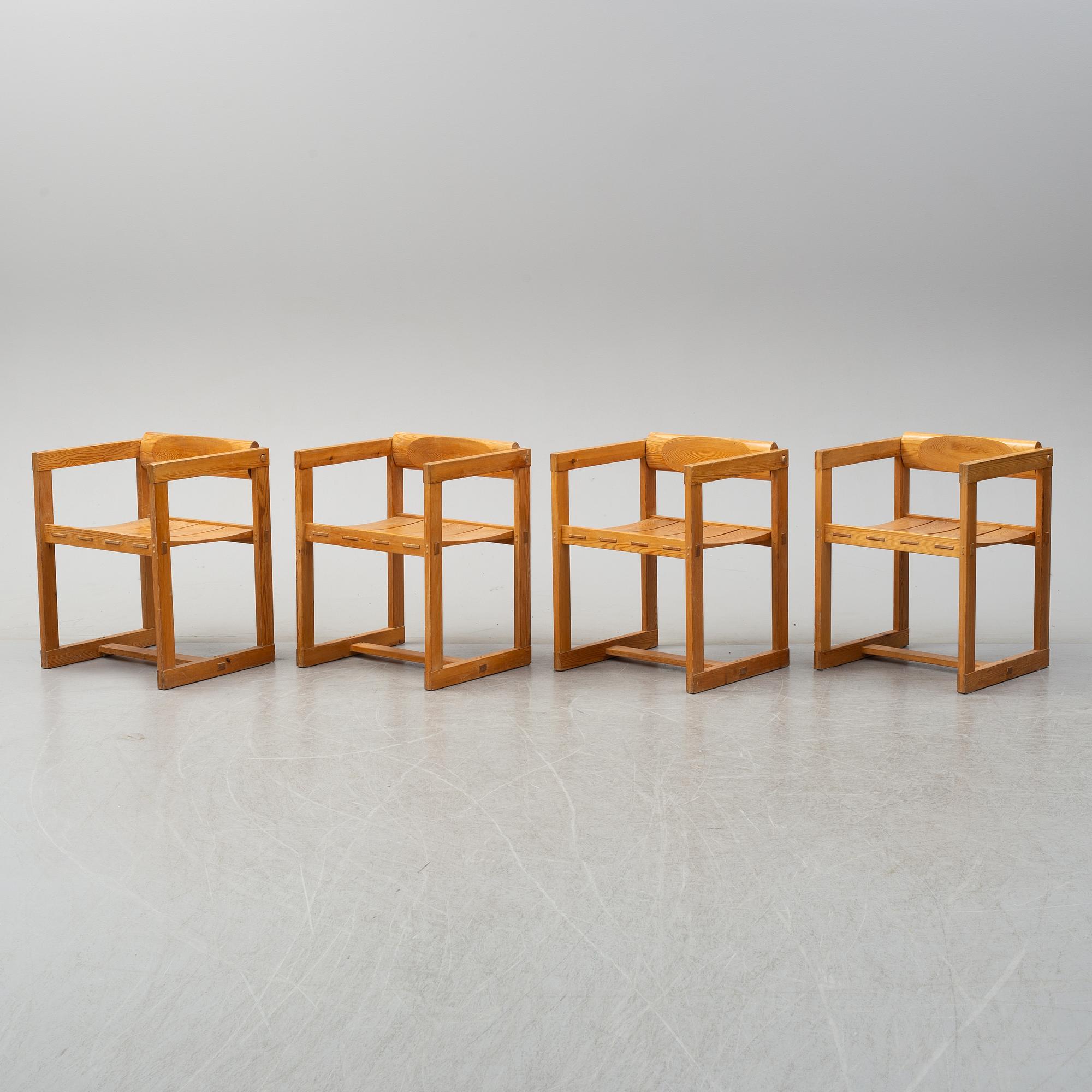 Four '313' chairs by Edvin Helseth, from the 'Trybo series, produced by Trybo and Strange Bruk.