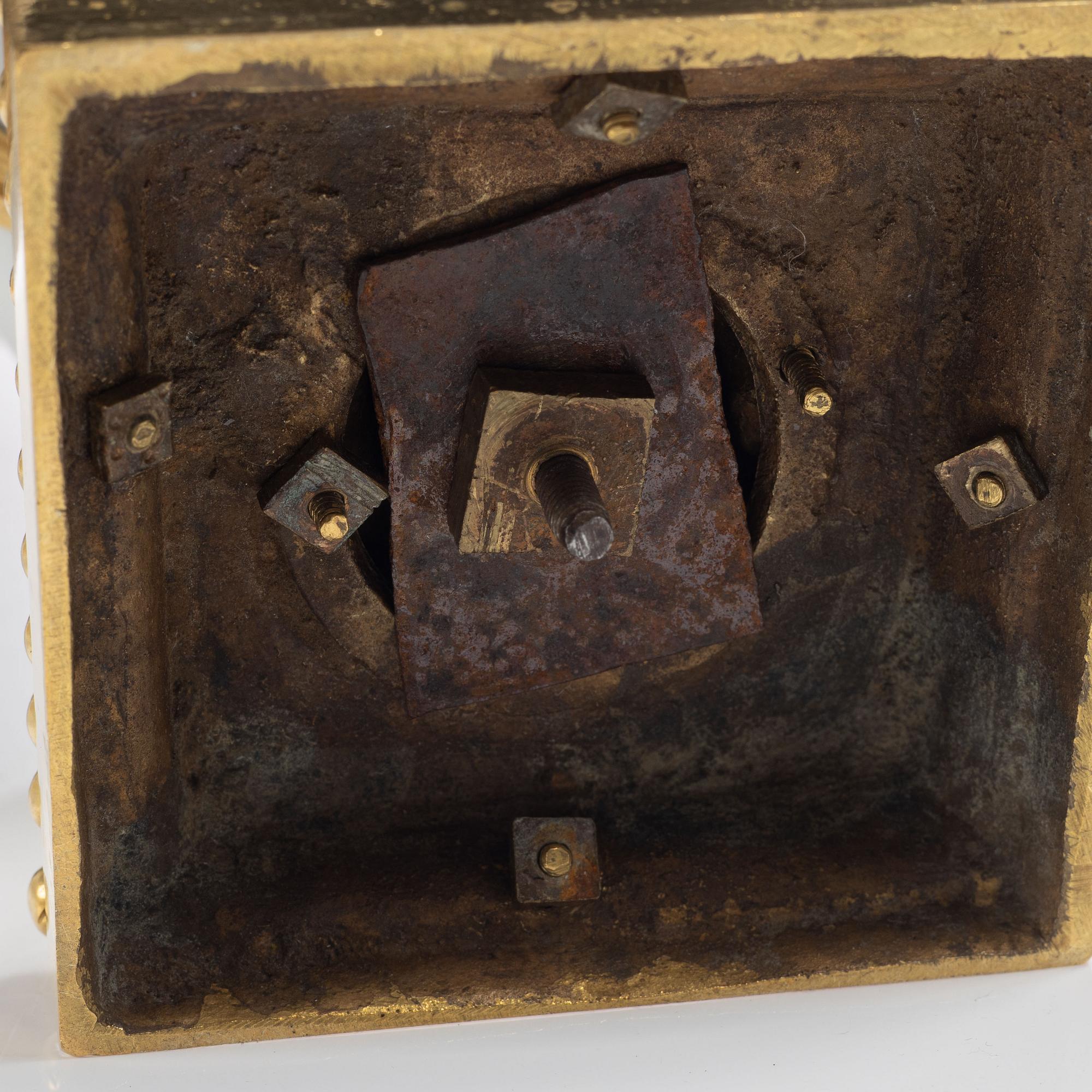 A pair of three light porcelain and gilt bronze three-branch Louis XV-style candelabra, mid 19th century.