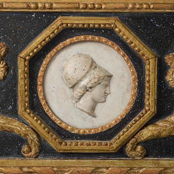 A late Gustavian giltwood mirror by E. Wahlberg (master in Stockholm ca 1760-1811).