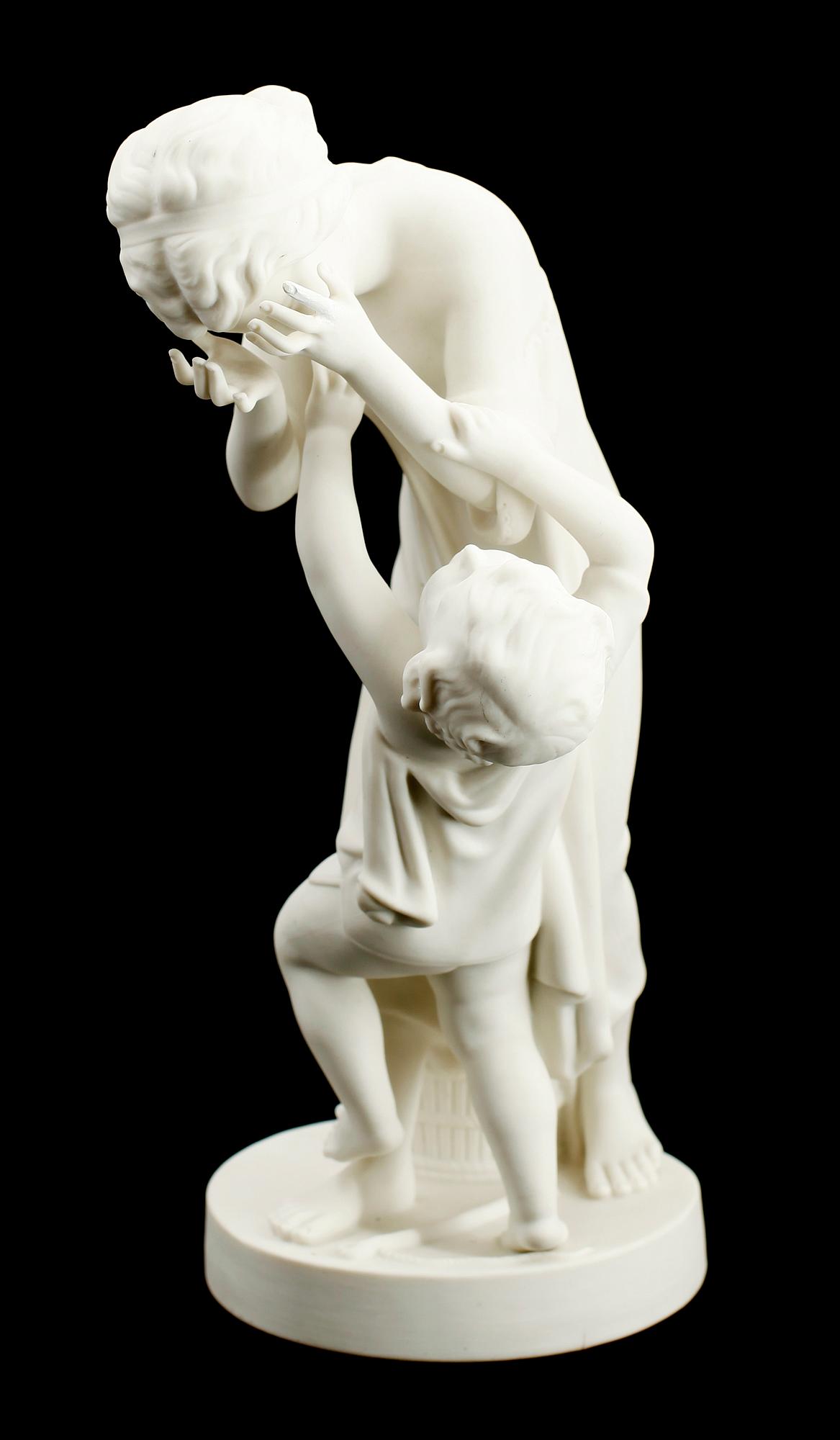 FIGURGRUPP, parian, Gustafsberg 1920.