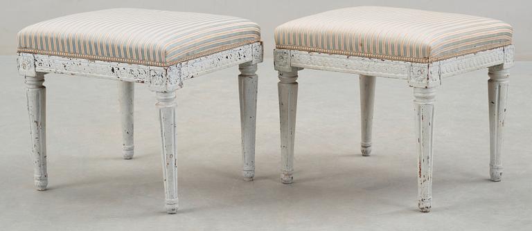 A pair of Gustavian stools by J. Malmsten.