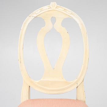 Three Gustavian chairs, late 18th Century.