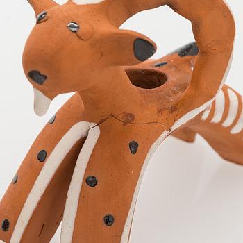 Marita Lybeck, figurines, 8 pcs, red clay, signed ML.