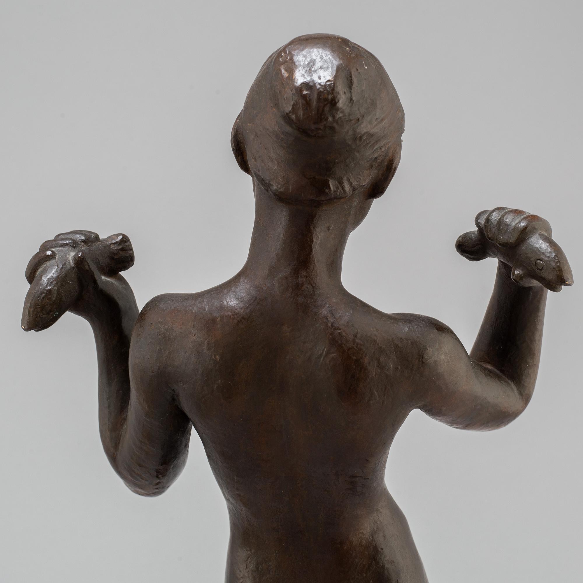 ANSGAR ALMQUIST, sculpture, bronze, signad AA and dated -60 1/8.