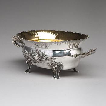 A Swedish 18th century parcel-gilt silver bowl, mark of Jons Granbom, Stockholm 1786.