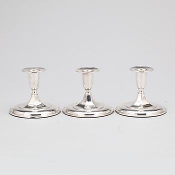 LJUSSTAKAR, silver, 3 st, Ceson Göteborg, 1951 och 1956.