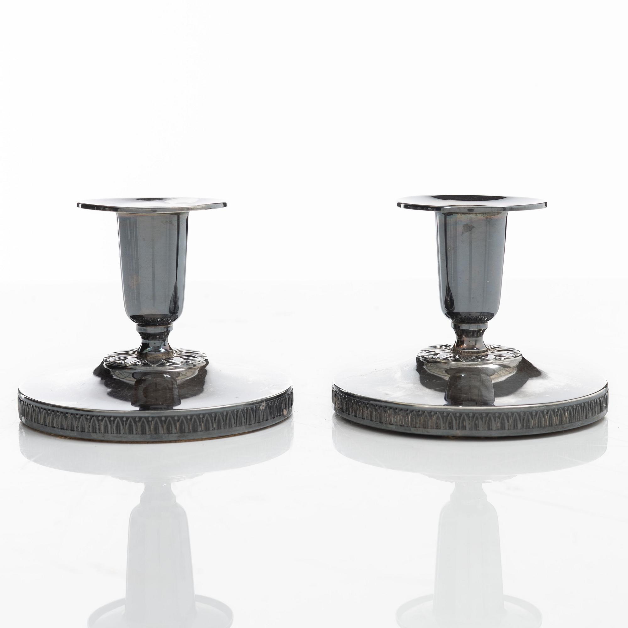 Candelsticks, a pair, silver, Gothenburg 1958.