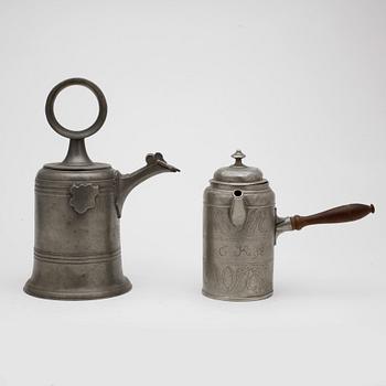KANNOR, tenn, 2 st, 1700-samt 1800-tal.