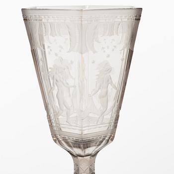 Simon Gate, Vase, "Six Graces", Orrefors, 1925.