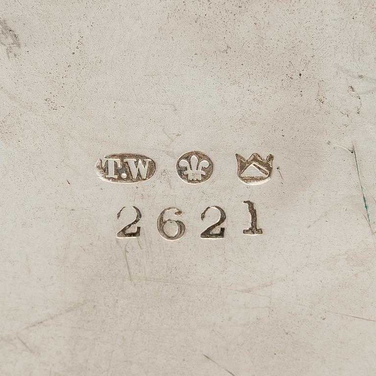 Tarjotin, hopeoitu, Thomas Woolley, Birmingham, Englanti n. 1900.