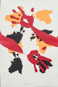 RAUL MEEL, färgserigrafi med konstnärens handavtryck direkt på pappret, signerad -89 och numrerad 20/60.