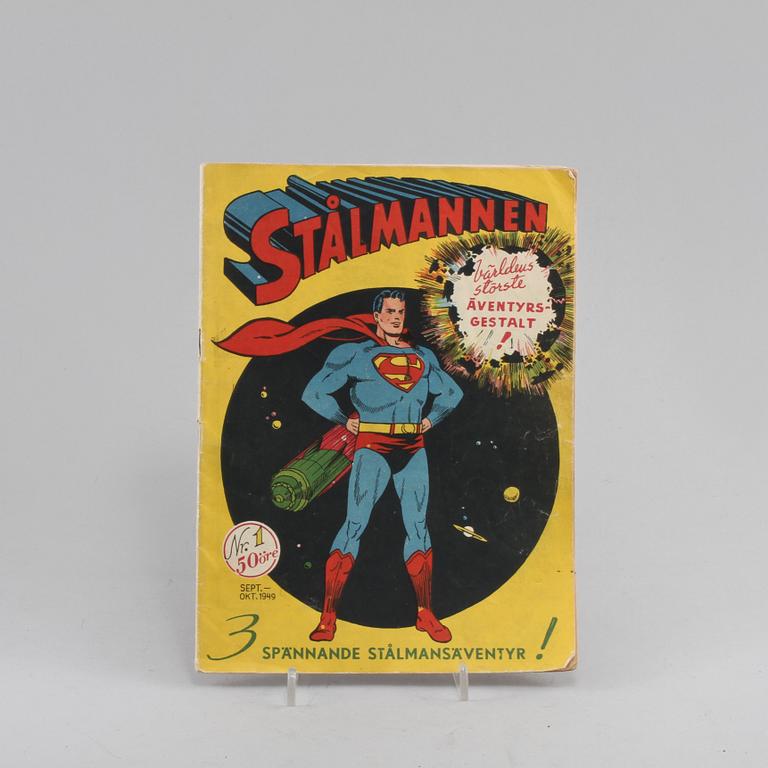 SERIETIDNING, Stålmannen, nr 1, sept-okt. 1949.
