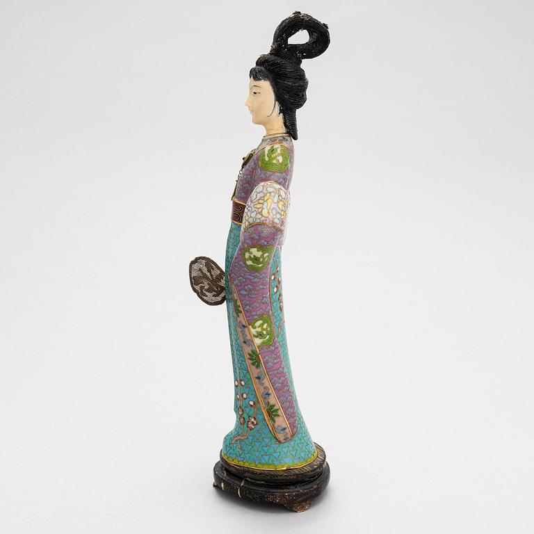 A cloisonné enamel Figurin from China, 1900s.