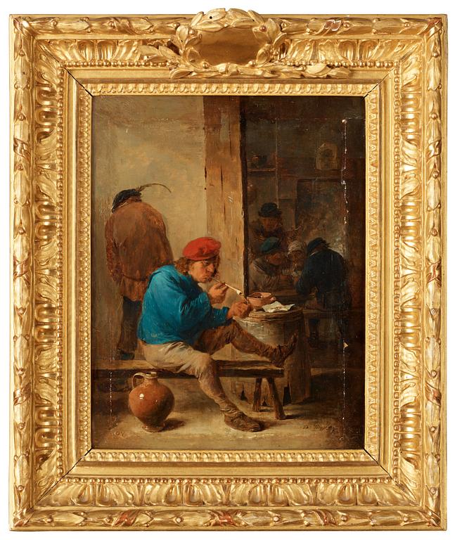 David Teniers d.y, Peasant lighting his pipe.
